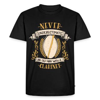 Clarinette Musicien Instrument Cuivres Musique Cadeau - T-shirt Premium bio Homme - noir - Devant - Nico (187cm)