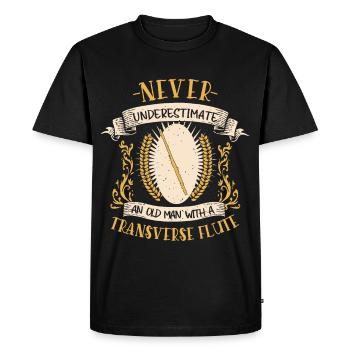Flûte Musicien Instrument Cuivres Musique Cadeau - T-shirt Premium bio Homme - noir - Devant - Nico (187cm)