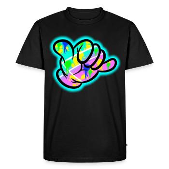 Explosion des couleurs du graffiti Shaka - T-shirt Premium bio Homme - noir - Devant - Nico (187cm)