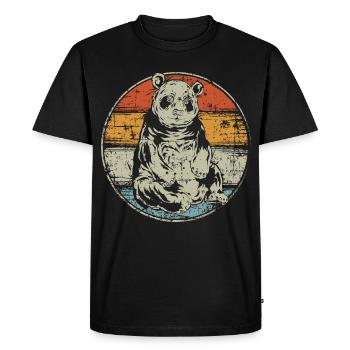 Vintage Panda - T-shirt Premium bio Homme - noir - Devant - Nico (187cm)