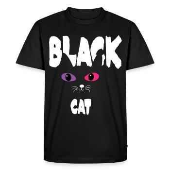 Black White Cat - Men's Premium Organic T-Shirt - black - Front - Nico (187cm)