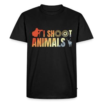 Je photographie des animaux - T-shirt Premium bio Homme - noir - Devant - Nico (187cm)