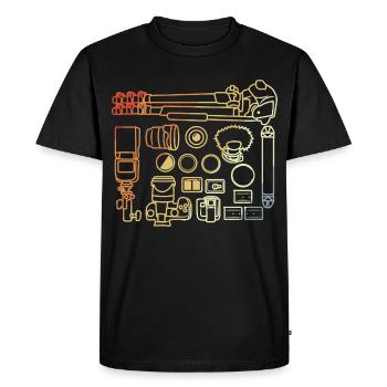 Accessoires pour appareil photo - T-shirt Premium bio Homme - noir - Devant - Nico (187cm)