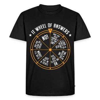 Support informatique Roue de la fortune Service Desk IT Helpdesk Nerd - T-shirt Premium bio Homme - noir - Devant - Nico (187cm)