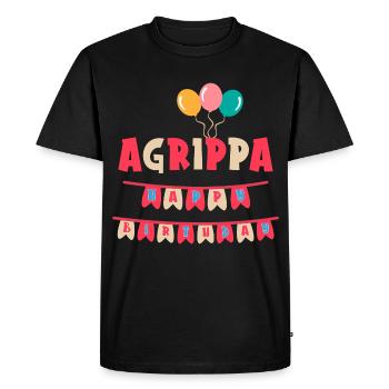 Agrippa t-shirt joyeux anniversaire joyeux anniversaire - T-shirt Premium bio Homme - noir - Devant - Nico (187cm)