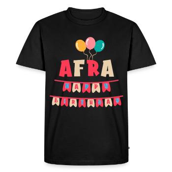 T-shirt Afra joyeux anniversaire joyeux anniversaire - T-shirt Premium bio Homme - noir - Devant - Nico (187cm)