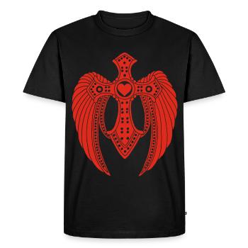 Ange déchu rouge - T-shirt Premium bio Homme - noir - Devant - Nico (187cm)