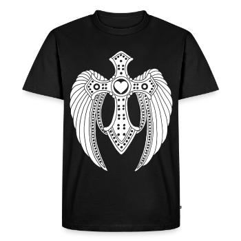Ange déchu blanc - T-shirt Premium bio Homme - noir - Devant - Nico (187cm)