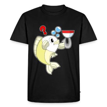 Pêcheur pêcheur à l’hameçon - T-shirt Premium bio Homme - noir - Devant - Nico (187cm)