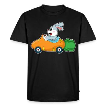 Voiture Lapin - T-shirt Premium bio Homme - noir - Devant - Nico (187cm)