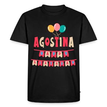 T-shirt Agostina joyeux anniversaire joyeux anniversaire - T-shirt Premium bio Homme - noir - Devant - Nico (187cm)