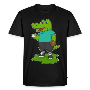 Gant de baseball en crocodile - T-shirt Premium bio Homme - noir - Devant - Nico (187cm)