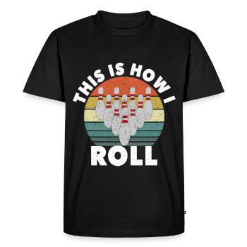 Voici comment je roule bowling rétro bowling - T-shirt Premium bio Homme - noir - Devant - Nico (187cm)