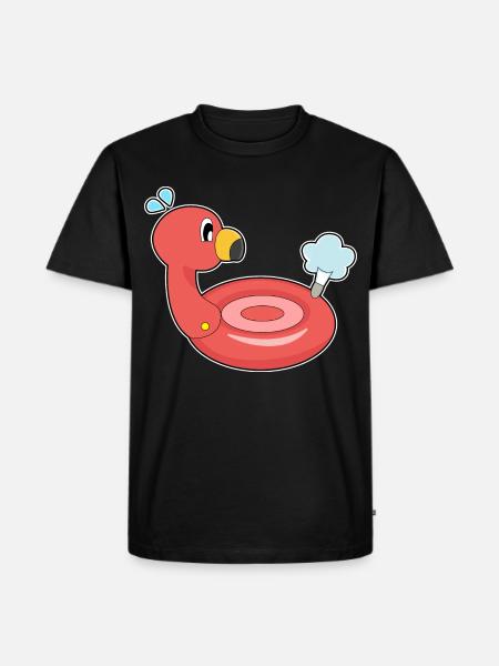 Flamingo Luftmatratze - Männer Premium Bio T-Shirt - Schwarz