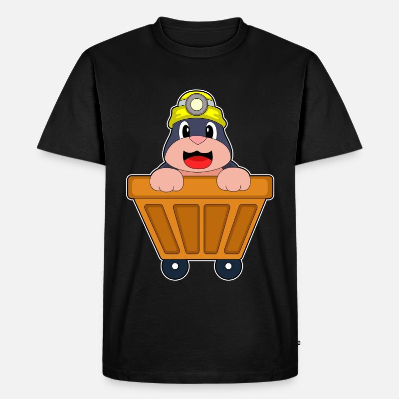 Maulwurf Bergbau Container - Männer Premium Bio T-Shirt - Schwarz