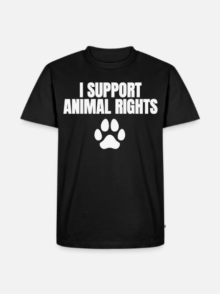 I Support Animal Rights - Men's Premium Organic T-Shirt - black