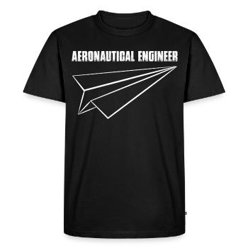 Aeronautical Engineer Paper Airplane - Men's Premium Organic T-Shirt - black - Front - Nico (187cm)