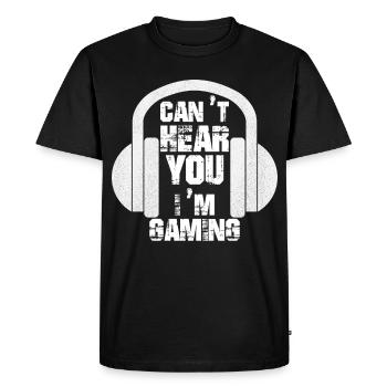 Can t Hear You I m Gaming Video Gamer Headset - Männer Premium Bio T-Shirt - Schwarz - Vorne - Nico (187cm)