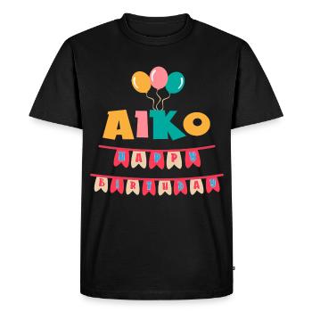Aiko t-shirt joyeux anniversaire joyeux anniversaire - T-shirt Premium bio Homme - noir - Devant - Nico (187cm)