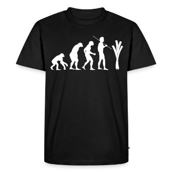 Evolution of the leek (white) - Men's Premium Organic T-Shirt - black - Front - Nico (187cm)
