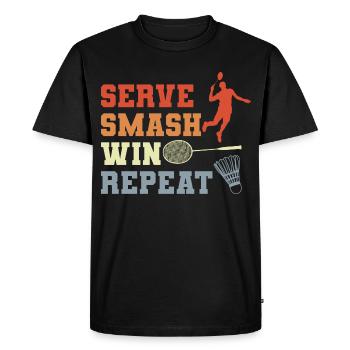 Badminton Routine - T-shirt Premium bio Homme - noir - Devant - Nico (187cm)