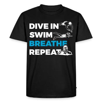Diving Swimming Breathing Repeating - Men's Premium Organic T-Shirt - black - Front - Nico (187cm)