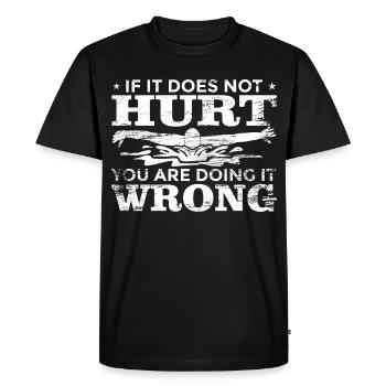 Dicton du nageur - T-shirt Premium bio Homme - noir - Devant - Nico (187cm)
