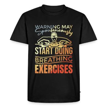 Blague du nageur - T-shirt Premium bio Homme - noir - Devant - Nico (187cm)