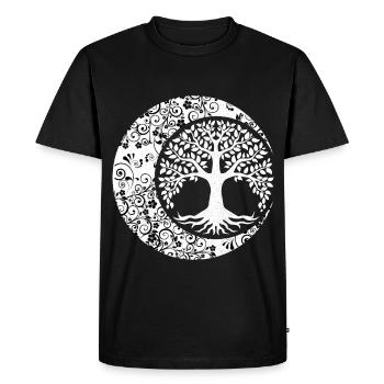 Tree of Life Cresent Moon Phases Mandala Yoga - Men's Premium Organic T-Shirt - black - Front - Nico (187cm)