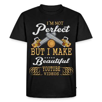 I'm not perfect, but - Men's Premium Organic T-Shirt - black - Front - Nico (187cm)