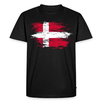 Denmark flag used - Men's Premium Organic T-Shirt - black - Front - Nico (187cm)