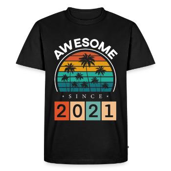 2021 Anniversaire Naissance Année de naissance millésime - T-shirt Premium bio Homme - noir - Devant - Nico (187cm)