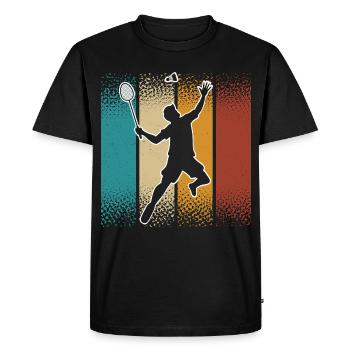 Badminton - T-shirt Premium bio Homme - noir - Devant - Nico (187cm)