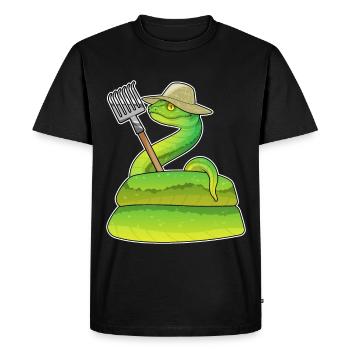 Snake Farmer Harke Farm - Men's Premium Organic T-Shirt - black - Front - Nico (187cm)