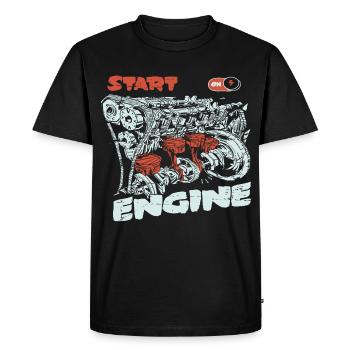 Start the engine, engine, engine - Men's Premium Organic T-Shirt - black - Front - Nico (187cm)