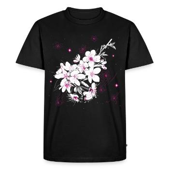 Cherry Blossom Sakura Spring - Men's Premium Organic T-Shirt - black - Front - Nico (187cm)