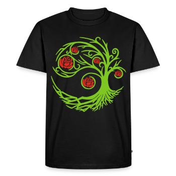 Strange rose bush - Men's Premium Organic T-Shirt - black - Front - Nico (187cm)