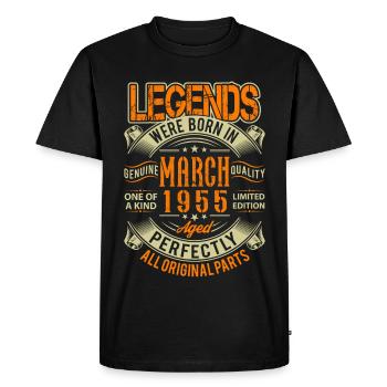 1955 Mars Anniversaire Légende - T-shirt Premium bio Homme - noir - Devant - Nico (187cm)