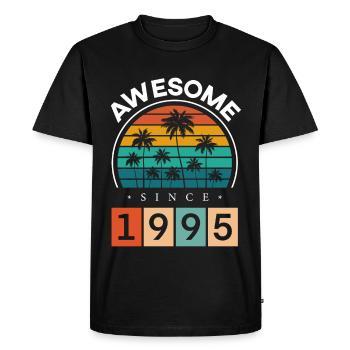 1995 Born Birthday Year of birth vintage - Men's Premium Organic T-Shirt - black - Front - Nico (187cm)