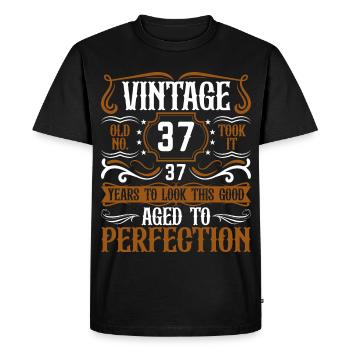 37th Birthday Vintage Retro - Men's Premium Organic T-Shirt - black - Front - Nico (187cm)