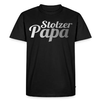 Stolzer Papa - Männer Premium Bio T-Shirt - Schwarz - Vorne - Nico (187cm)