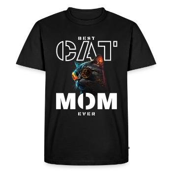 Meilleure Maman Chat Neon - T-shirt Premium bio Homme - noir - Devant - Nico (187cm)
