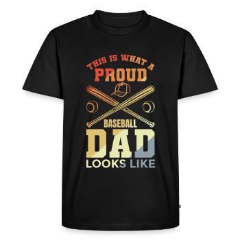 Drôle de papa de baseball - T-shirt Premium bio Homme - noir - Devant - Nico (187cm)