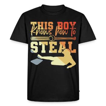 This boy knows how to play - Men's Premium Organic T-Shirt - black - Front - Nico (187cm)