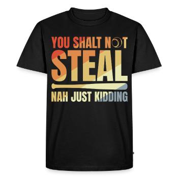 Blague de baseball - T-shirt Premium bio Homme - noir - Devant - Nico (187cm)
