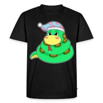 Snake Sleeping Nightcap - Men's Premium Organic T-Shirt - black - Front - Nico (187cm)