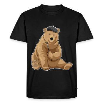 Peinture au pinceau du Peintre d’ours - T-shirt Premium bio Homme - noir - Devant - Nico (187cm)