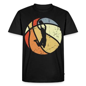 Ballon de basket vintage - T-shirt Premium bio Homme - noir - Devant - Nico (187cm)
