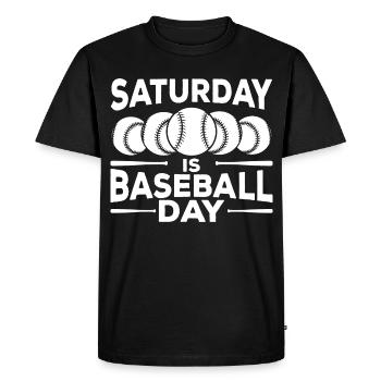 Citation sur le baseball - T-shirt Premium bio Homme - noir - Devant - Nico (187cm)