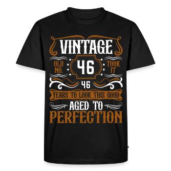 46th Birthday Vintage Retro - Men's Premium Organic T-Shirt - black - Front - Nico (187cm)